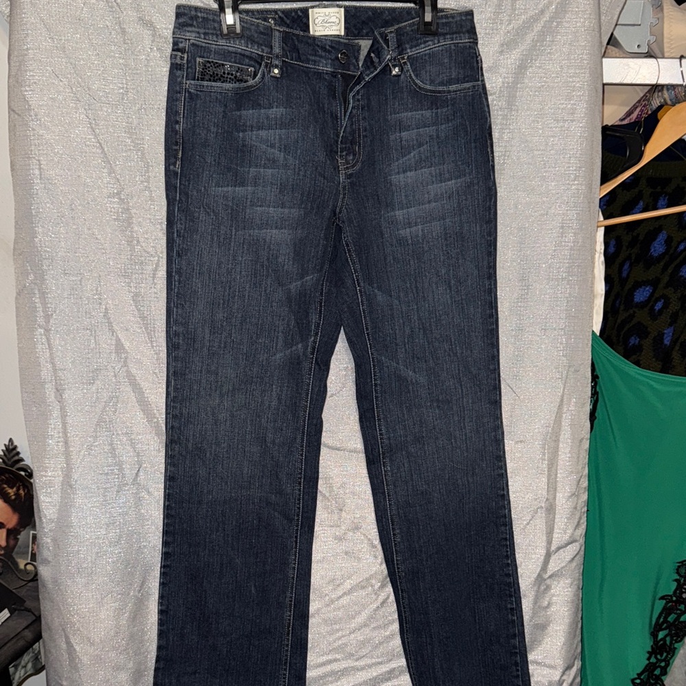 White House Black Market Dark Blue Straight Jeans